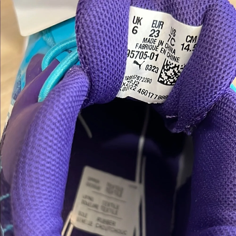 New Puma Unisex Kids' Blue and Purple Basketball Sneakers